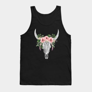 Cow skull floral 3 Tank Top